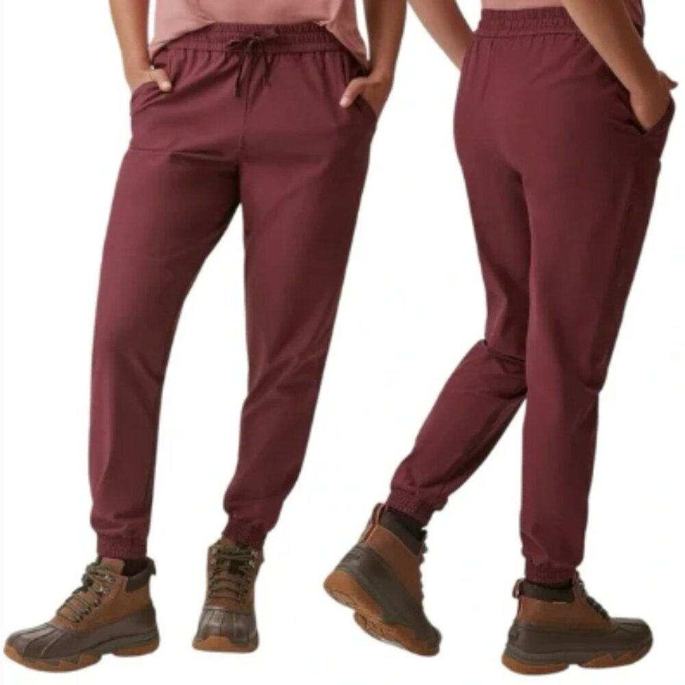 NWT Bass Outdoors Fig Burgundy Elastic Waist Jogger Pants XL